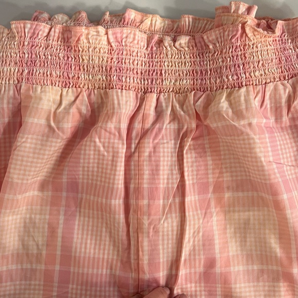 Old Navy NWT High-Waisted Cropped Smocked Pink Plaid Pajama Pants 4x - Picture 6 of 7